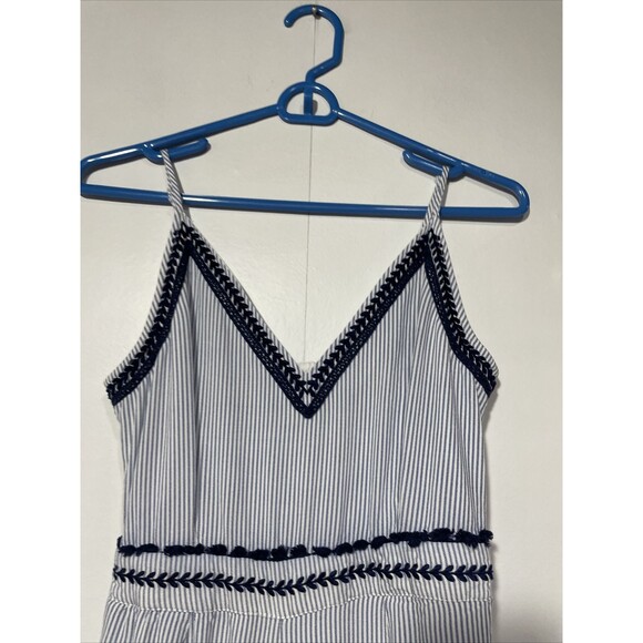 Japna Jumpsuit Womens Small Blue White Stripes Beachy‎ Boho Resort Festival - Picture 3 of 7